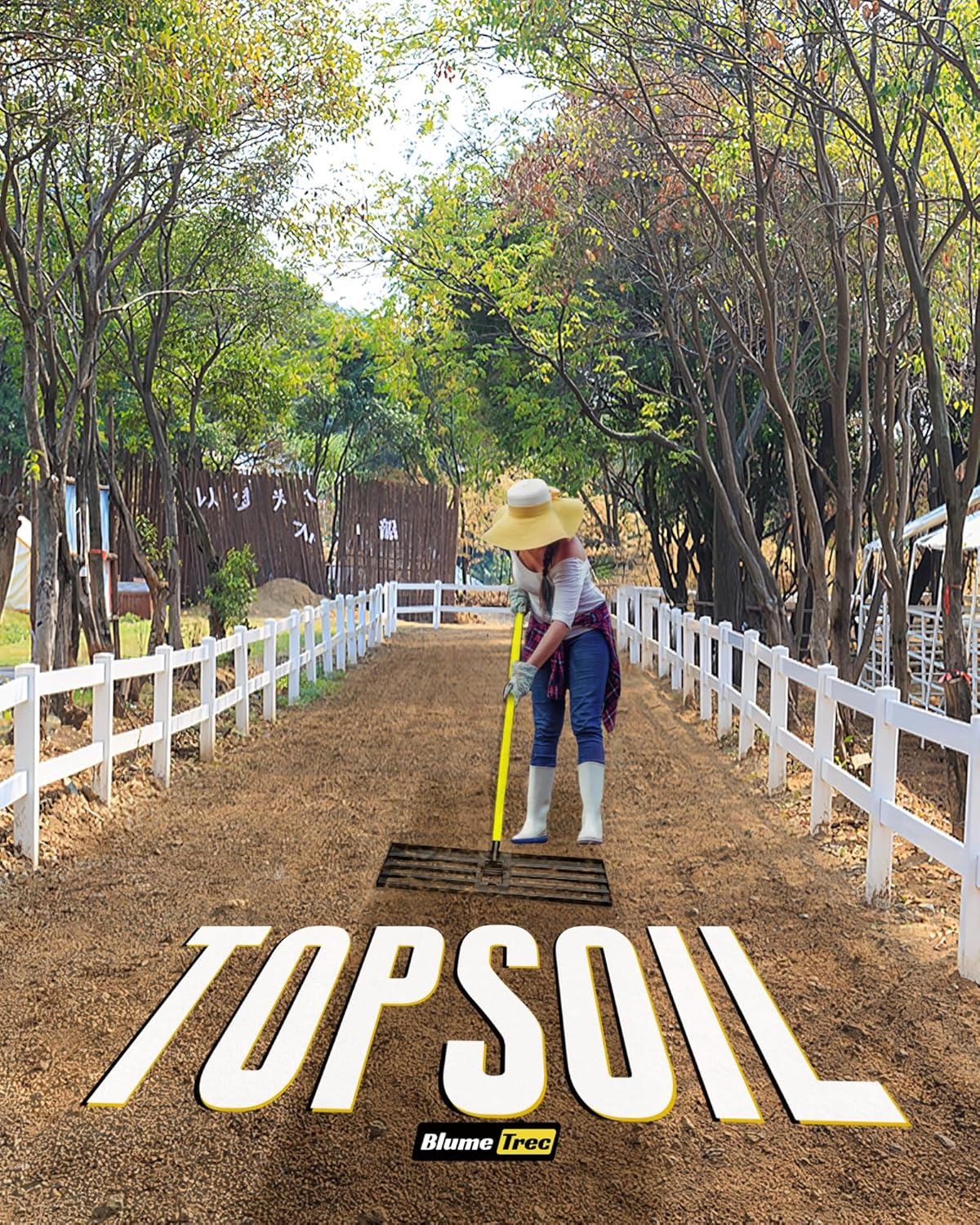 Blumetrec Lawn Leveling Rake, 76X25.5Cm Top Soil Spreader, Heavy Duty Sand Leveling Tool with 213Cm Long Handle for Fertiliser Gravel, Steel Golf Rake Soil Leveller for Yard, Garden, Golf Course image number 5