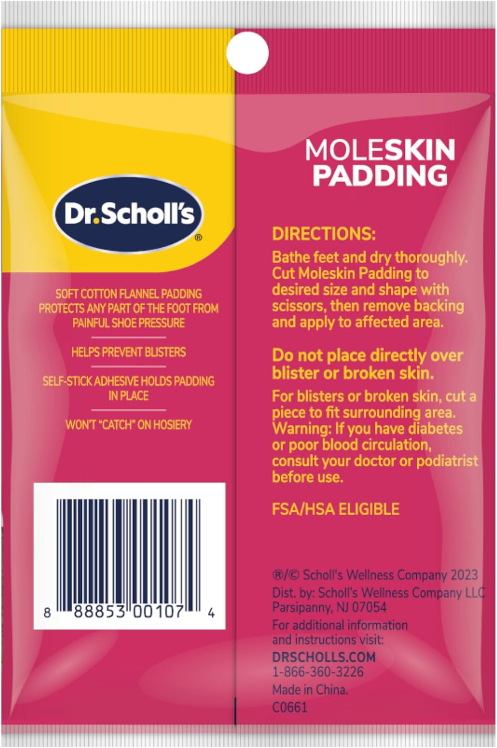 Dr. Scholl'S Moleskin plus 4 5/8-Inch X 3 3/8 Inch Padding, 3 Count Package image number 3