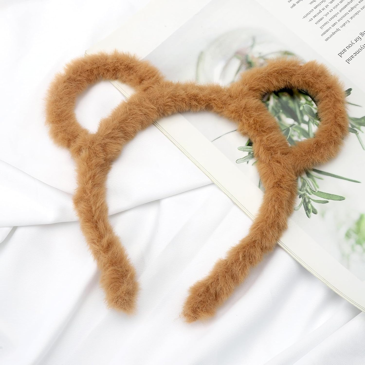 DAWRIS 4Pcs Chipmunks Set, 3 Pcs Chipmunk Headbands and Glasses Bear Ear Headbands Cute Cartoon Ear Headbands Brown Ears Headband Halloween Birthday Party Cosplay Costume Accessories image number 1