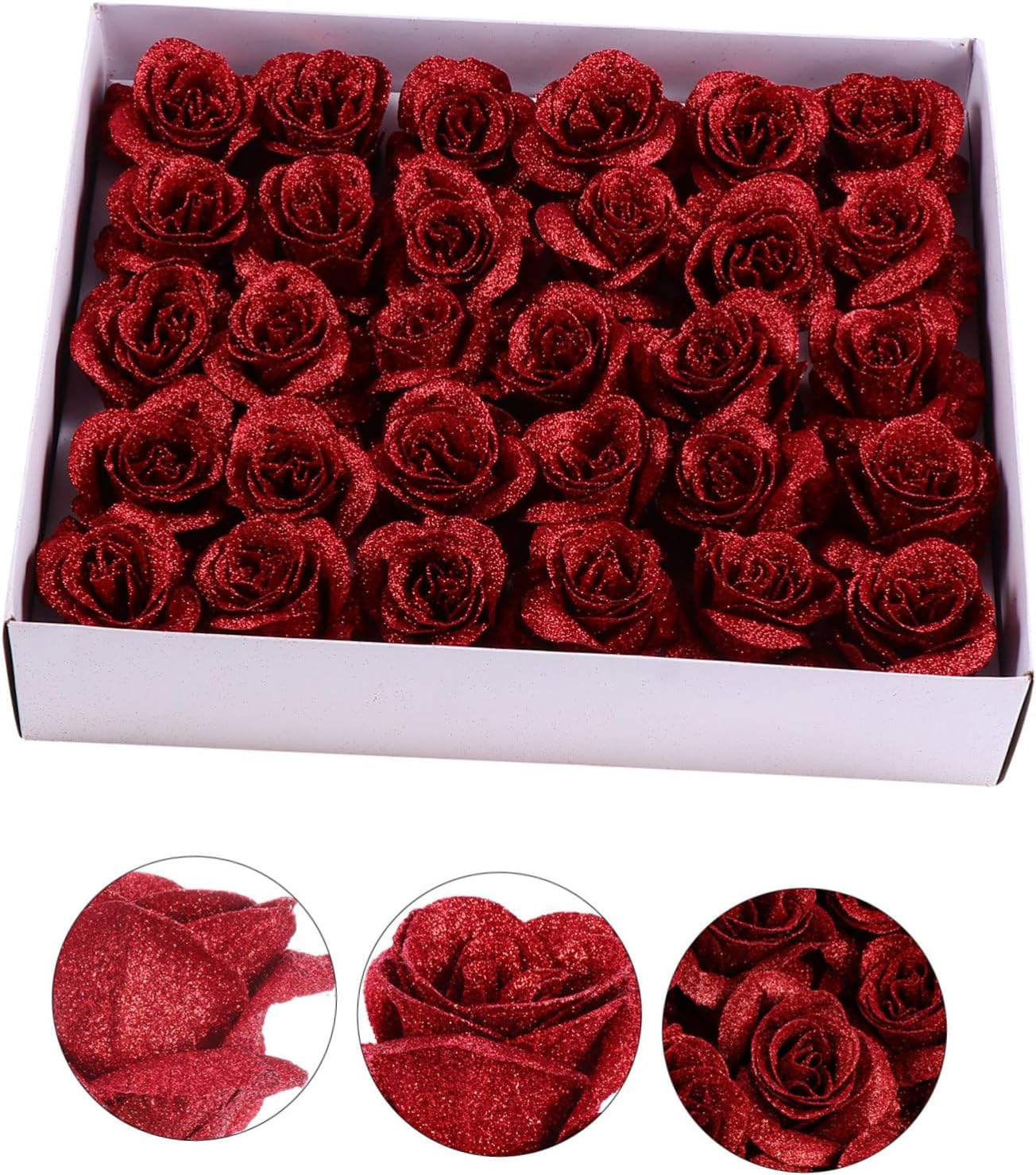 Abaodam 30Pcs Red Rose Petal Soap Wedding Soap Flowers Fake Rose Petals for Hand Washing Relaxing Bath Soak image number 3