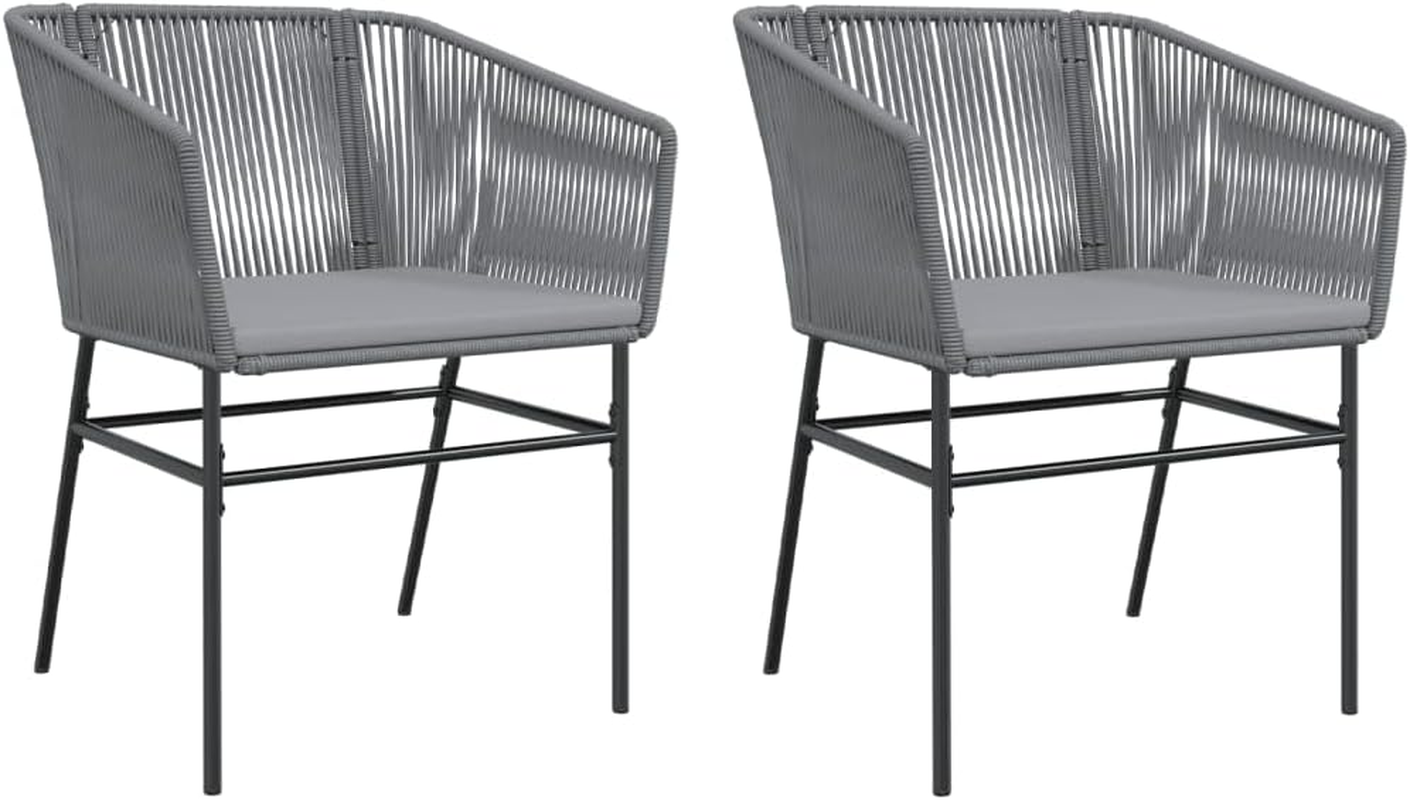 Vidaxl - Garden Dining Armchair Set/Black Poly Rattan Chairs with Cushions - Outdoor Patio Furniture - Weather