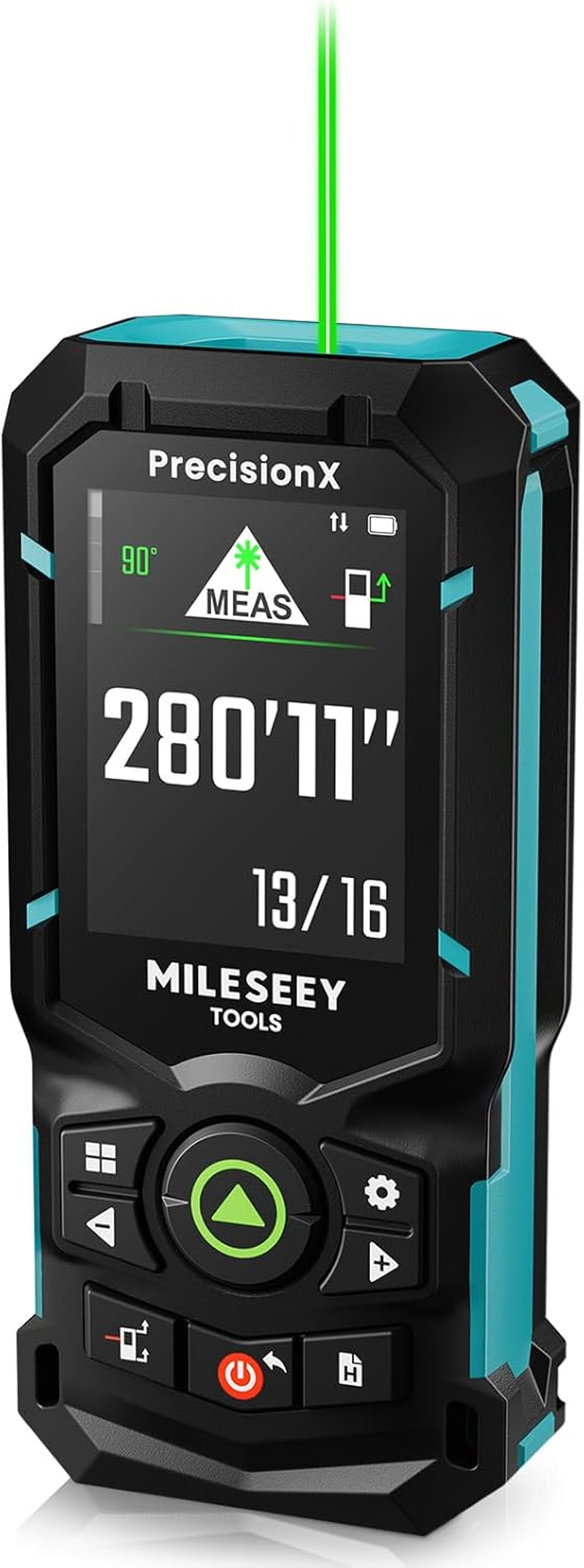 Mileseey S50 Green Laser Distance Meter &ndash; 400Ft Measurement Tool with Level, &plusmn;1/16" Accuracy, Ft/In 8 Units, Pythagorean/Area/Volume, P2P, 2.4" Backlit Display, IP54 for Construction, Home Improvement image number 3