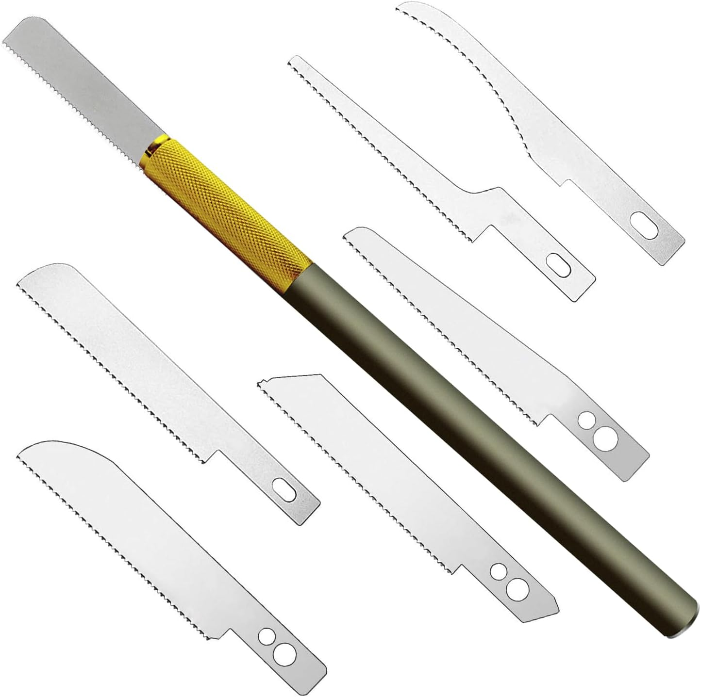 HUBEST Mini Hand Saw Model Craft Tools with 12 Pieces Blades Modelling Knife Hobby DIY Saw Hacksaw Tool Kit for Hand Cutting Tree Limbs and Branches image number 4