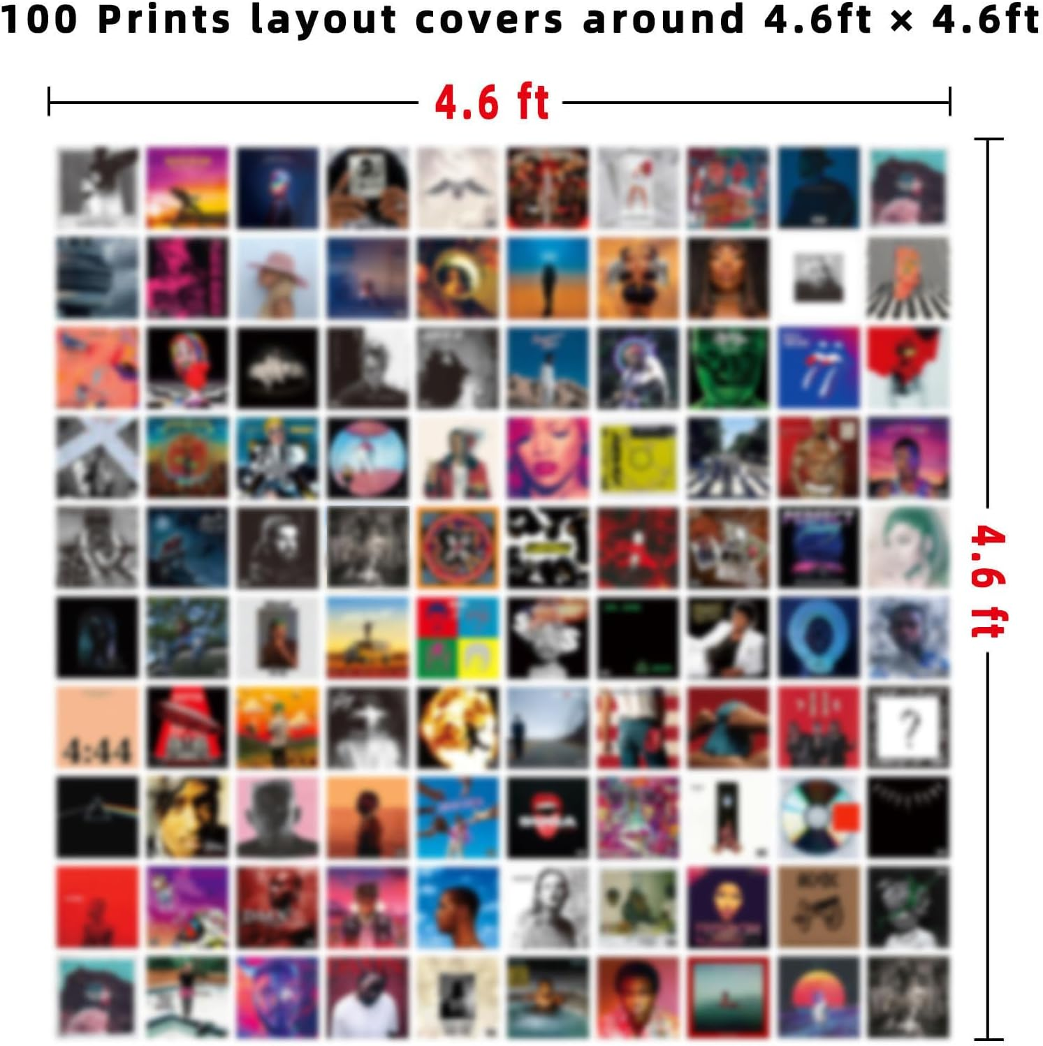 ART&middot;ZONE 100 Pcs 5X5 Inch Wall Collage Kit for Room, Album Cover and Music Posters, Rapper and Band Wall Art for Bedroom image number 5