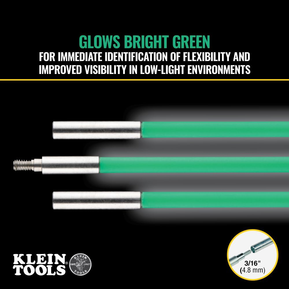 Klein Tools 50159 15-Foot Hi-Flex Glow Fish Rod Set image number 2