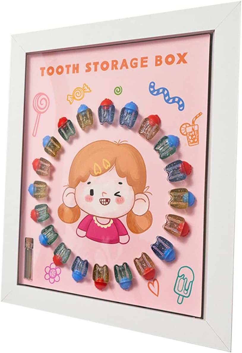 Baby Tooth Saver Keepsake Box Tooth Collection Holder for Kids White Frame Storage Case Suitable for Memory image number 6