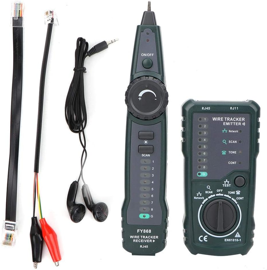 Network & Telephone Cable Tester Kit, Sensitive Green Multifunction Portable Rj45 Rj11 Cable Tester, for Telecommunication Engineer Network Maintenance Engineer image number 3