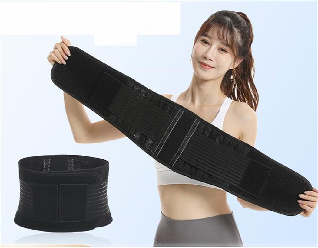 Stabilizing Lumbar Lower Back Brace Support Belt - Dual Adjustable Straps for Custom Fit, Breathable Mesh Panels for Comfort - Ideal for Lower Back Pain Relief and Posture Support (M) image number 2