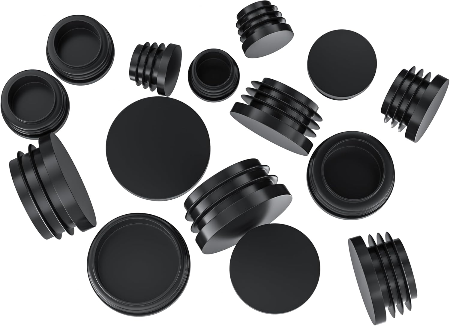 28 PCS Black round Tube Plastic Plugs End Caps (19Mm) image number 6