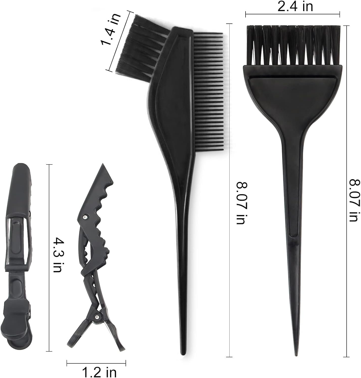 Professional Hair Coloring Kit, 5 Piece Set with Mixing Bowl, Tinting Brushes, Hair Clips, Salon Hair Dye Application Tools image number 3