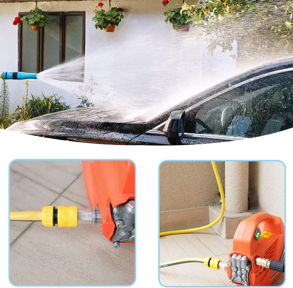2 PCS Water Filters for High Pressure Washer Inlet Filter 3/4 Inch Connector Wash Pressure Water Pump Inlet for Protect the Pump of High Pressure Washer image number 3