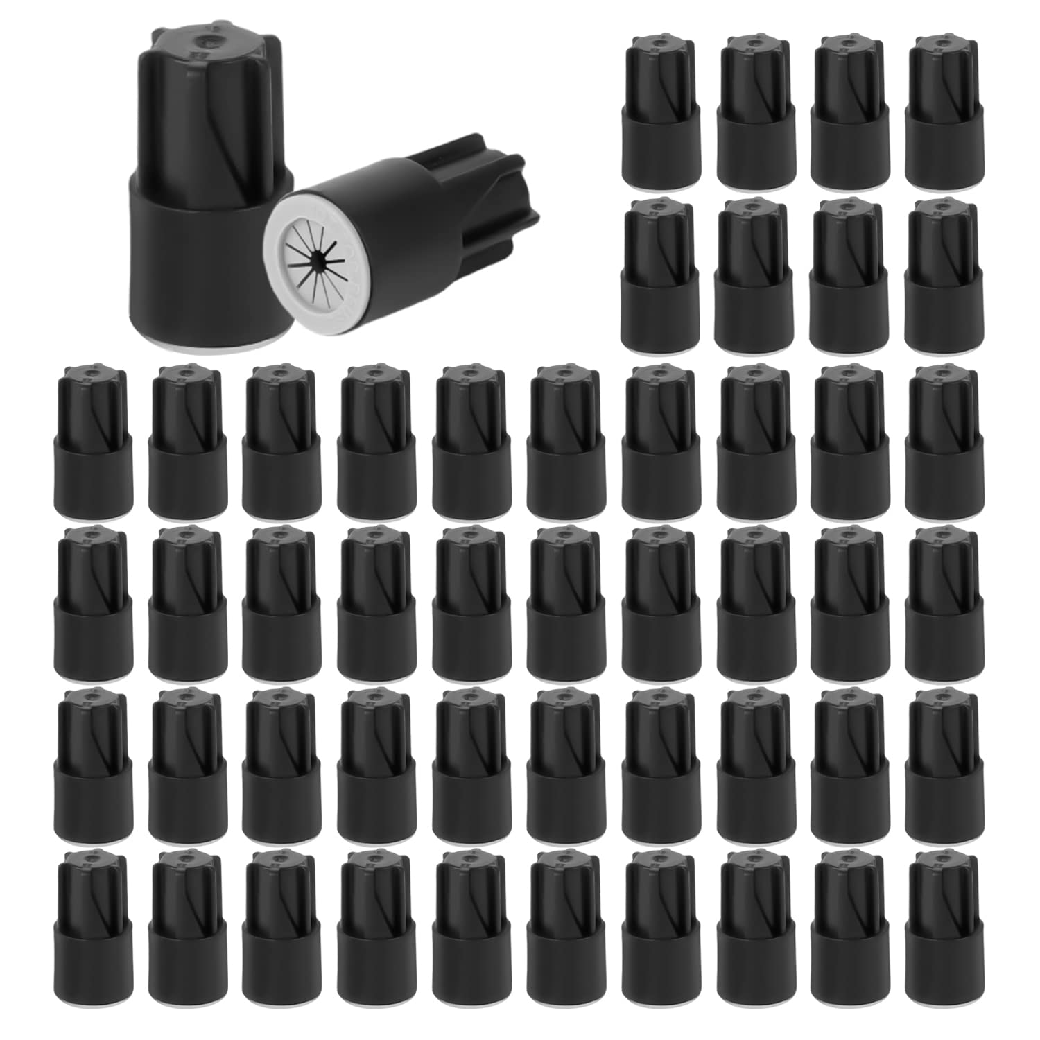 50Pcs Waterproof Wire Nuts, 12X22Mm Outdoor Electric Wire Connectors Landscape Wire Contact Electric Nuts Capsules for Sprinkler Led Landscape Light Irrigation Valves (Black)