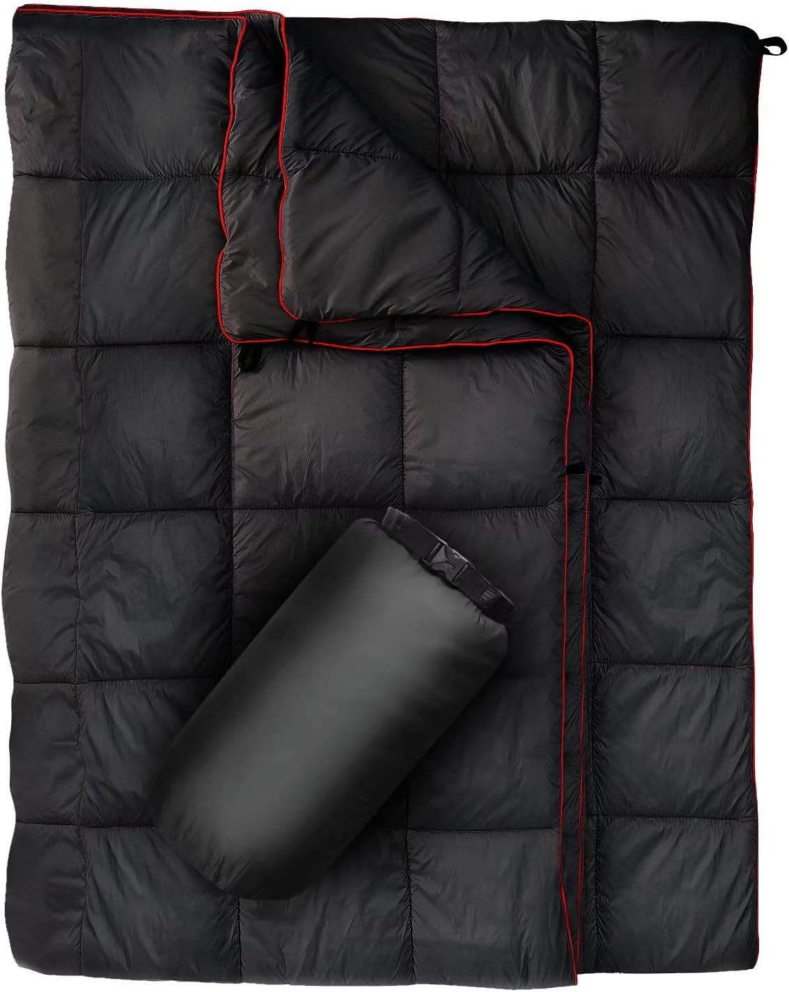 Outdoor Puffy Camping Blanket, Lightweight down Alternative Puffy Printed Camping Large Ultra Warm Hammock Top Quilt Waterproof Blanket for Traveling Picnic Beach Party Cold Weather (Green Mountain)