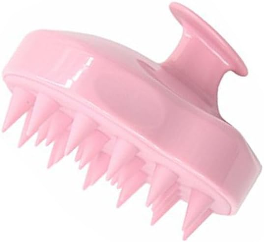 Hair Scalp Massager Shampoo Brush, Scalp Care Hair Wash Brush Silicone Comb - Pink - Black image number 3