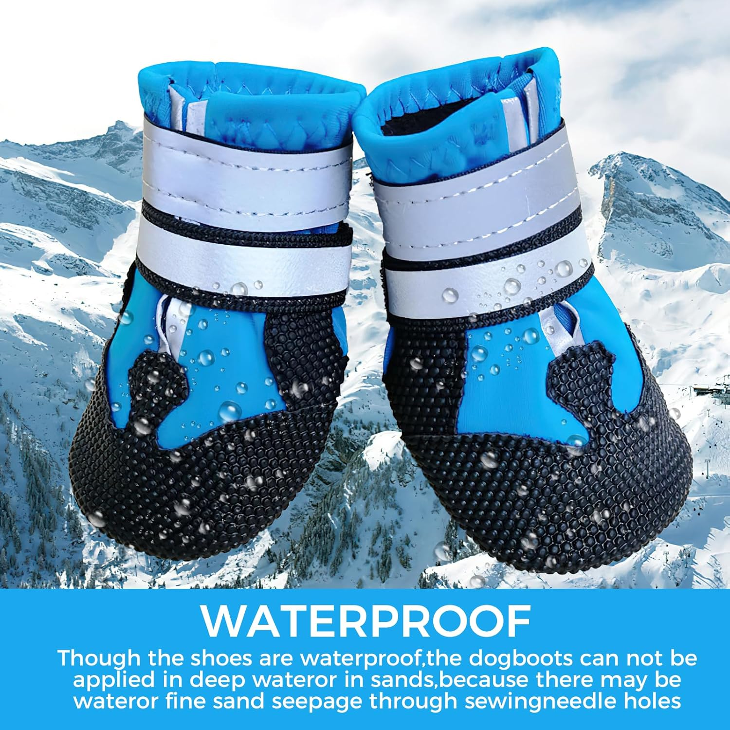 4 PCS Dog Boots Paw Protector,Breathable Dog Paw Protector, Dual Adjustable & Washable Non-Slip Shoes with Reflective Strip for Injured Paws, Outdoor Walking Boots for Medium Large Dogs(L) image number 3