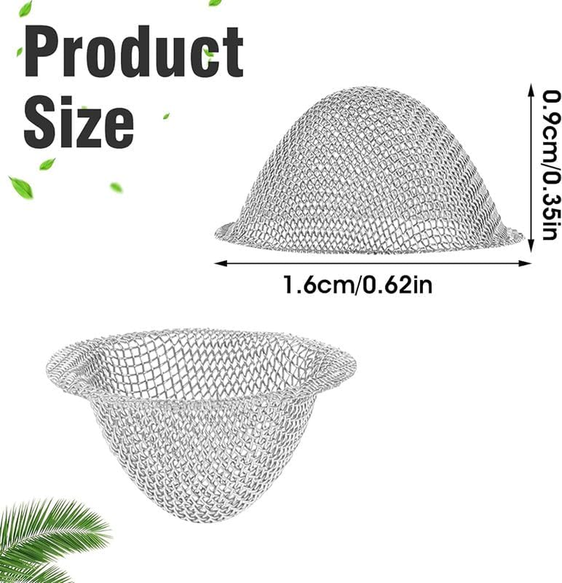 Stainless Steel Mesh Clean Screens with Tapered Design, 70Pcs Tapered Stainless Steel Filters Pipe Screens, Adjustable Tapered Design Screens Filters for Pipes Bowls image number 3