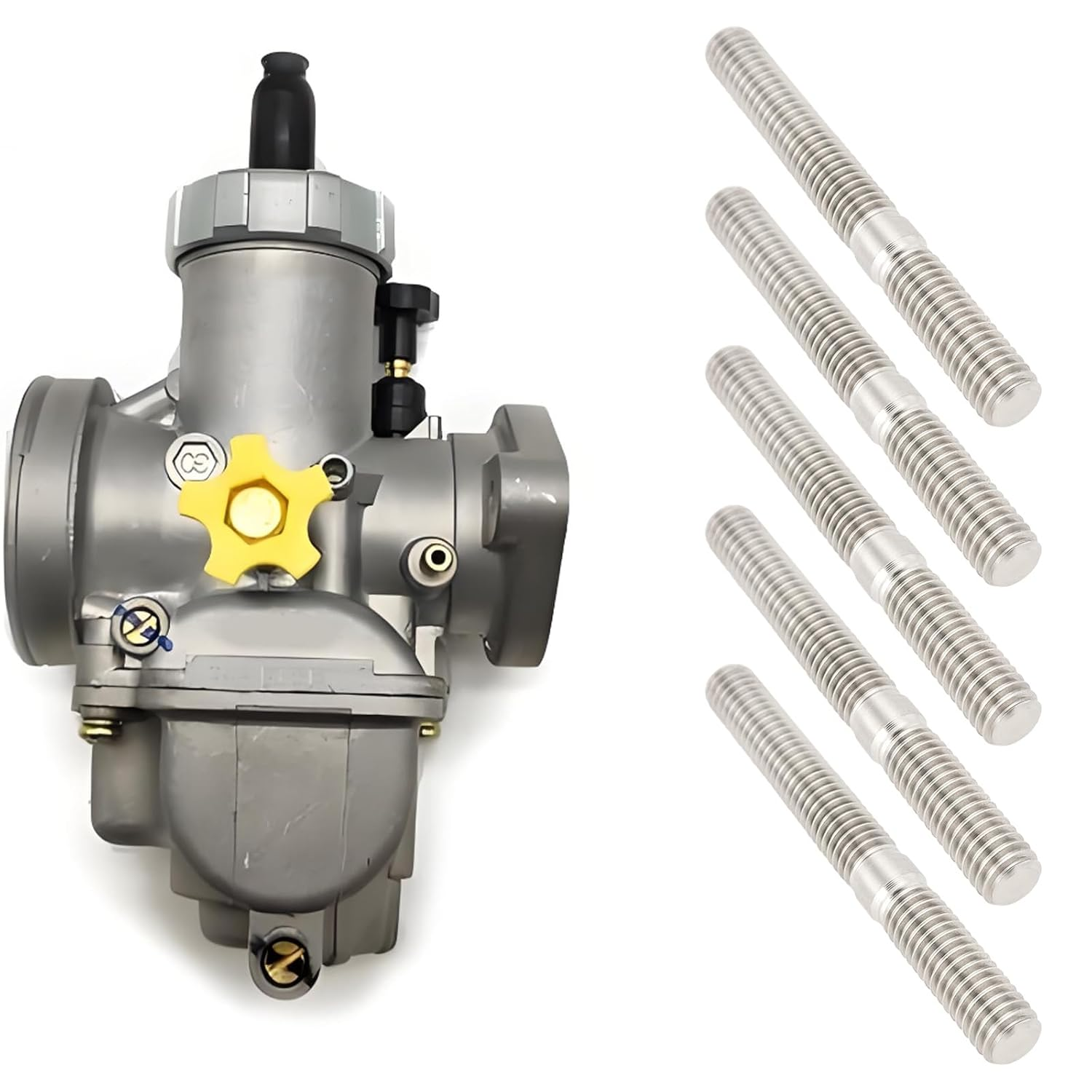 SING F LTD 10Pcs M6 Carburetor System Stud Nut Exhaust Manifold Studs DIN 835 M6X18 to M6X30 Double End Threaded Stud Screw Bolt 304 Stainless Steel Male Threaded Rod Bar Studs image number 5