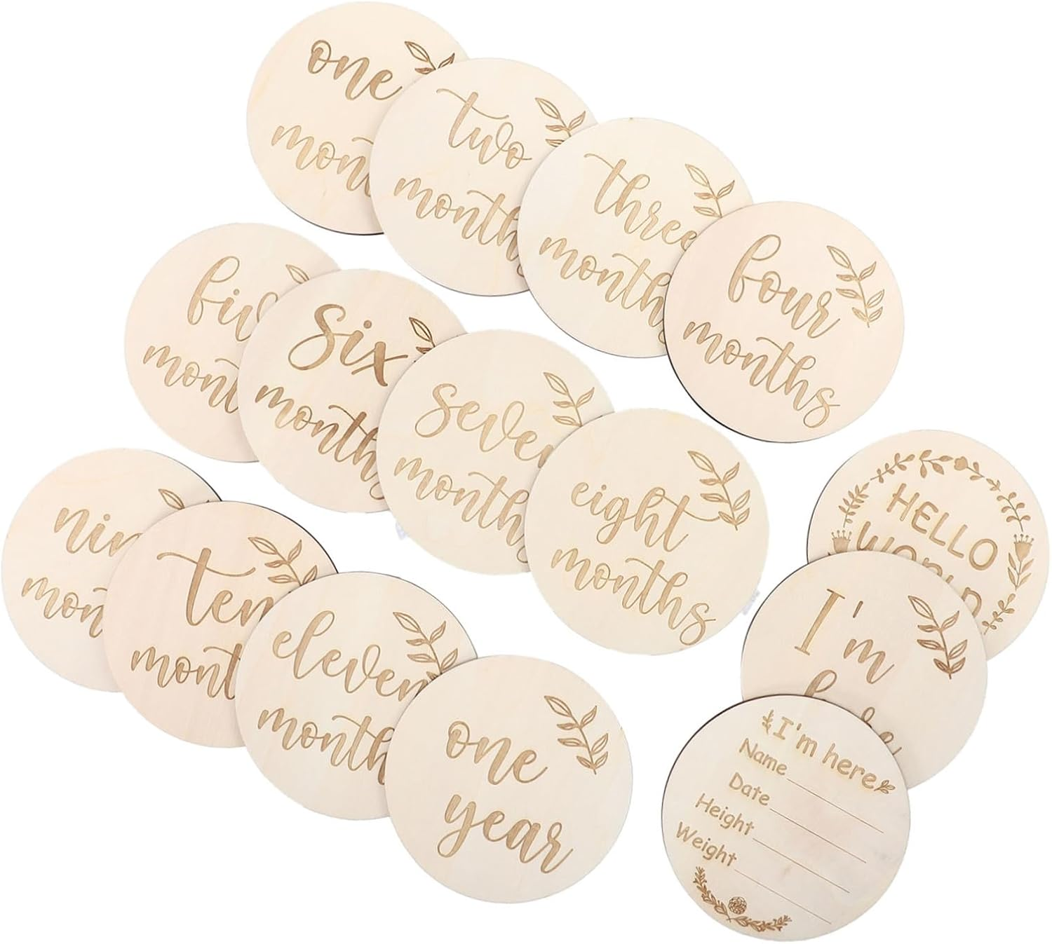 Kisangel Month Wooden Milestone Card Monthly Photo Card Growth Congratulations Greeting image number 5