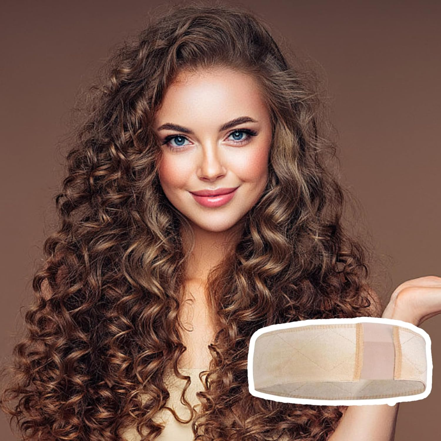 Pack of 2 Skin-Coloured Wig Grip, Non-Slip Seamless Wig Grip Headband Wig Band, Adjustable Elastic Wig Band, Soft Lace Velvet Wig Accessories for Sports, Yoga, Attaching Wigs image number 3