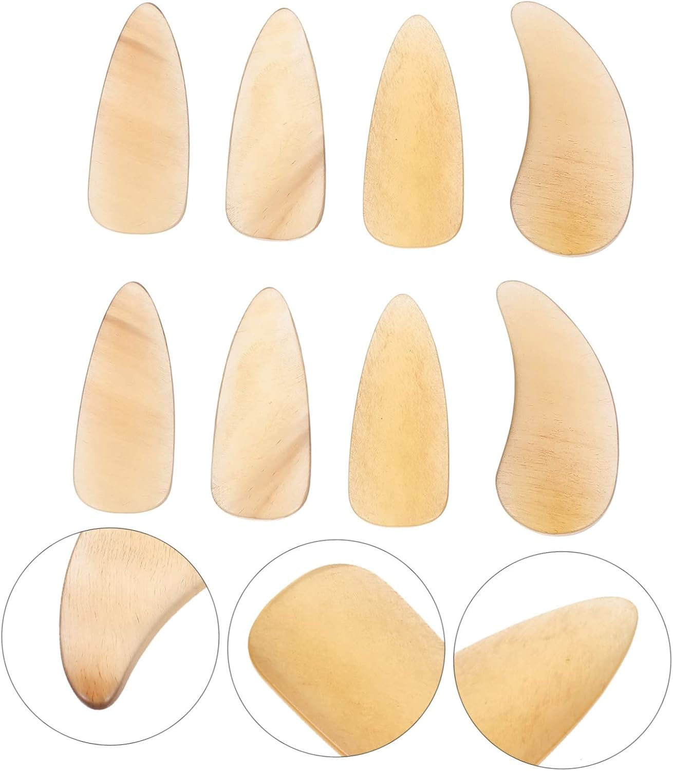 Minkissy Professional Guzheng Nails Large Size 8 Pcs Set Guzheng Supplies Ergonomic Curve Design Smooth Round