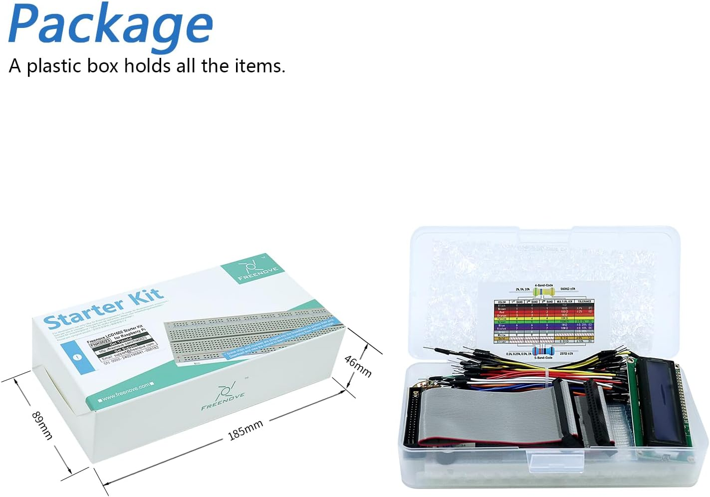 Freenove LCD 1602 Starter Kit for Raspberry Pi 5 4 B 3 B+ 400 Zero 2 W, 535-Page Detailed Tutorial, Python C Java Scratch Processing Code, 151 Items, 69 Projects (Raspberry Pi NOT Included) image number 6