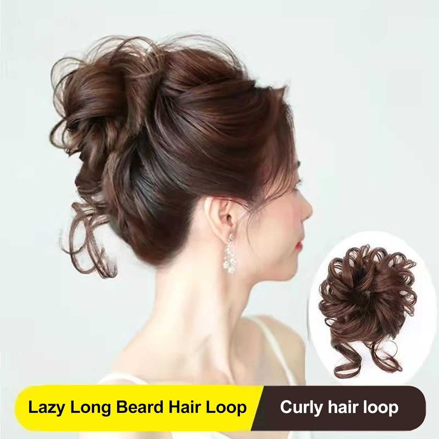 Curly Hair Buns,Synthetic Messy Claw Clip Hairpiece,Hair Cover for Women Accessories (Light Brown) (Light Brown) image number 5