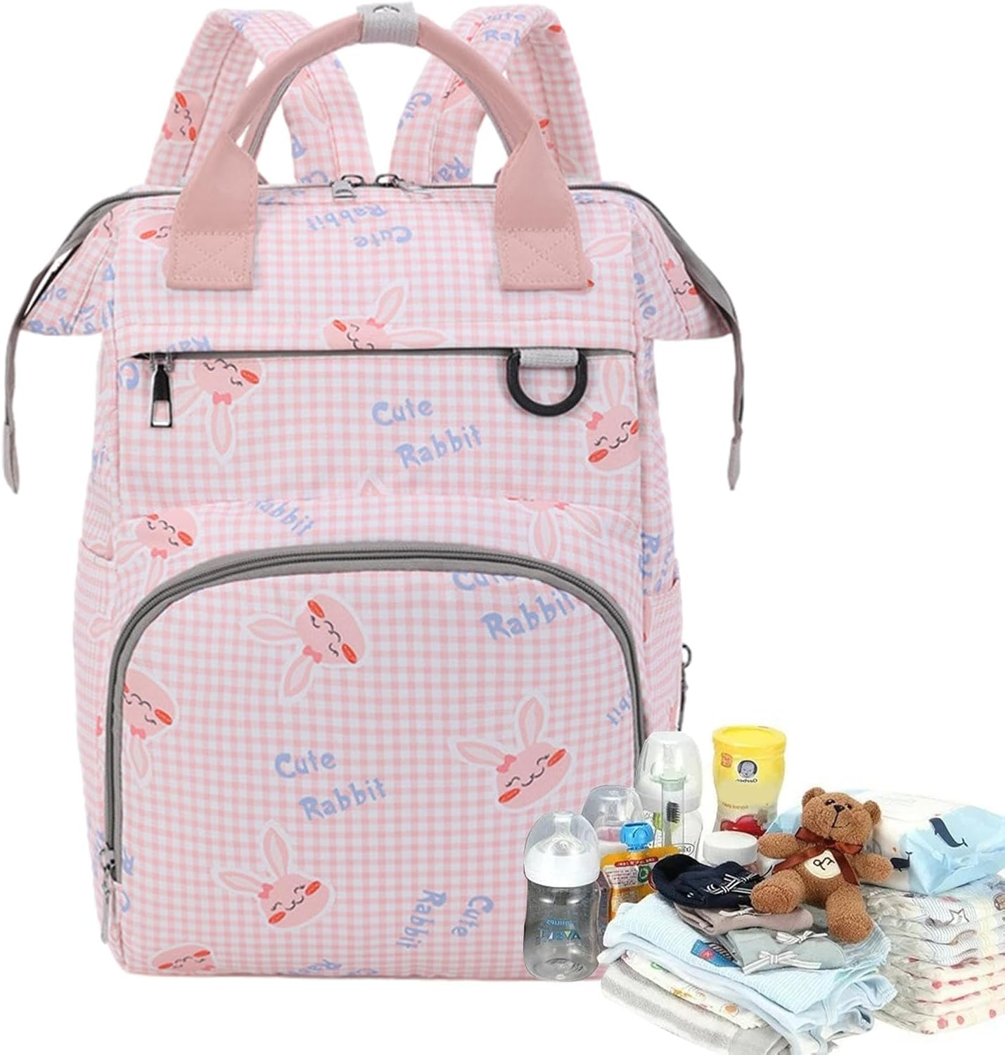 Bag Backpack - Baby Nappy Bag, Travel Diaper Bag | Handbag Diaper Bags Bottle Set Shoulder, Waterproof Baby Bag Feeding Bottle Backpack Nappy Tote Bag for Travel, 10X7X14 Inch