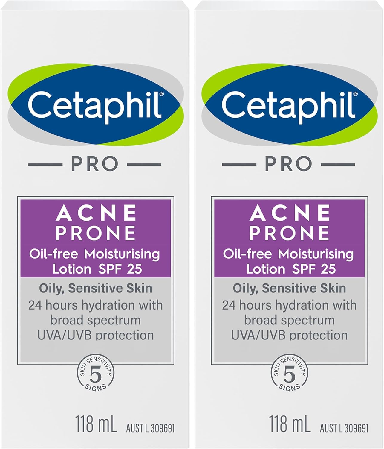 Cetaphil Pro Acne Prone Moisturising Lotion SPF 25, 118 Ml, Oil Free, 24 Hour Hydration with Broad Spectrum, UVA/UVB Protection, Dermatologist Tested (Pack of 2) image number 5