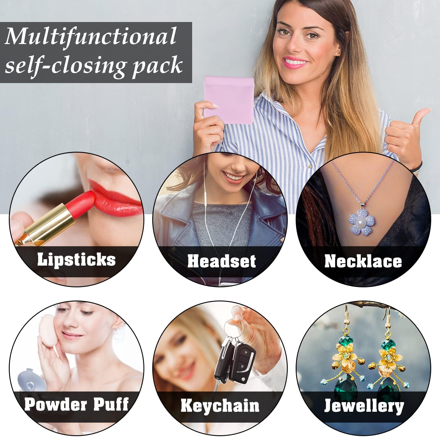 4 Pcs Lambskin Small Makeup Bag for Purse Mini Makeup Pouch Pocket Cosmetic Bag Squeeze Top Portable Travel Makeup Bag for Women Girls Cute Colorful Pouch Aesthetic Gift image number 1