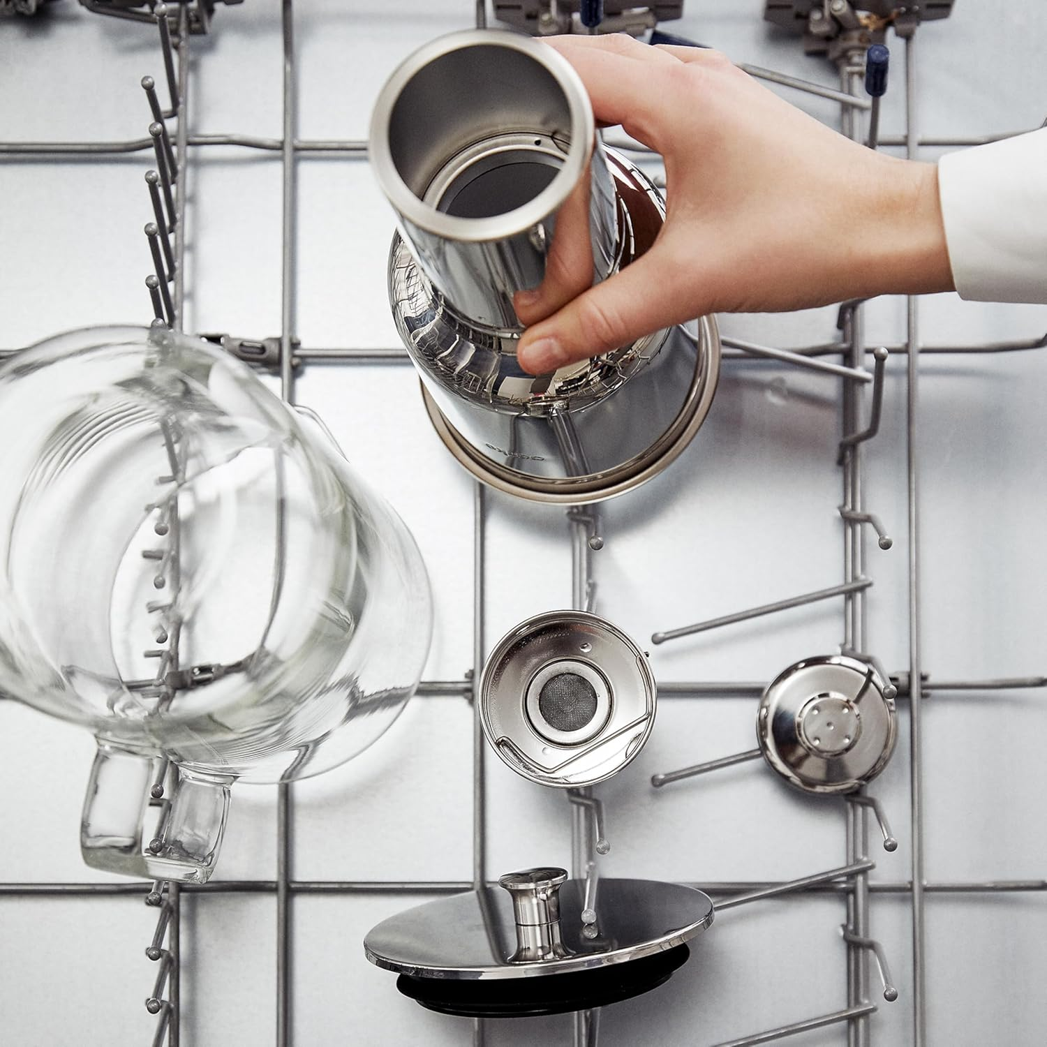 Aarke Purifier Large, Water Filter Jug in Glass and Stainless Steel, 2.8L / 12 Cups, Includes Aarke Pure Filter Refill Bag image number 6