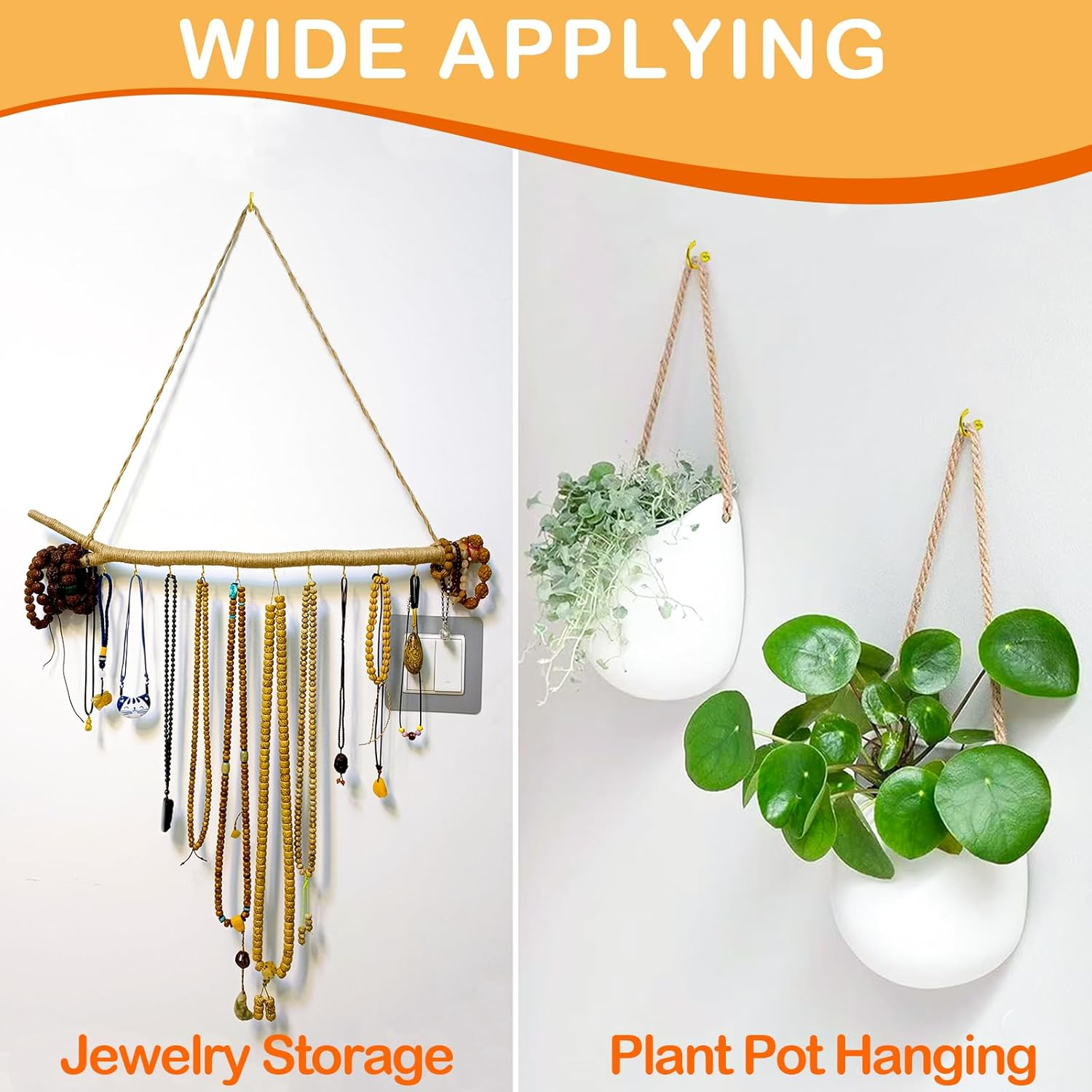 ZFKXGS Pack of 80 Small Screw Hooks Golden 1/2 Inch Hook Screws Set Mini Ceiling Hooks Screw-In Hooks Cup Hooks for Wood Hanging Garden Plants Art Christmas Decorations Keys with Box image number 1