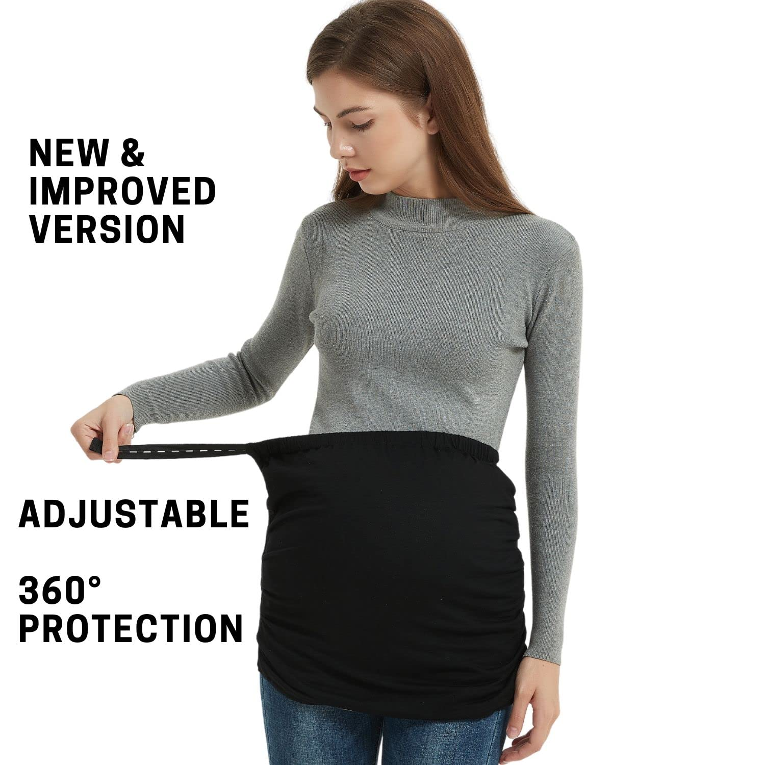 Radia Smart 5G Anti-Radiation & EMF Protection Pregnancy Belly Band, Radiation Shield Maternity, Pregnancy, Black - Black image number 4
