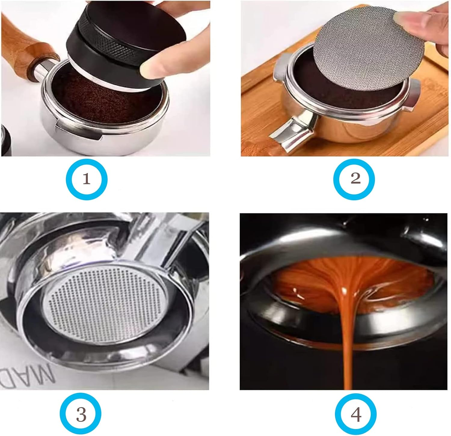 2 Reusable 54Mm Screen，1.7Mm Thick 100 &Mu; M 316 Stainless Steel Professional Coffee Filter Plate, Used for Espresso Portafilter Filter Basket (53.3Mm) Disc Filter Screen to Keep the Filter Screen Clean image number 3