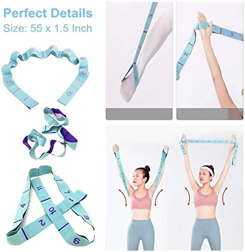 Stretch Straps, Elastic Stretching Strap with Adjustable 11 Loops, Fitness Leg Stretch Band Equipment Flexibility Trainer Resistance Stretch Assist Belt, for Physical Therapy, Pilates, Yoga, Ballet image number 6