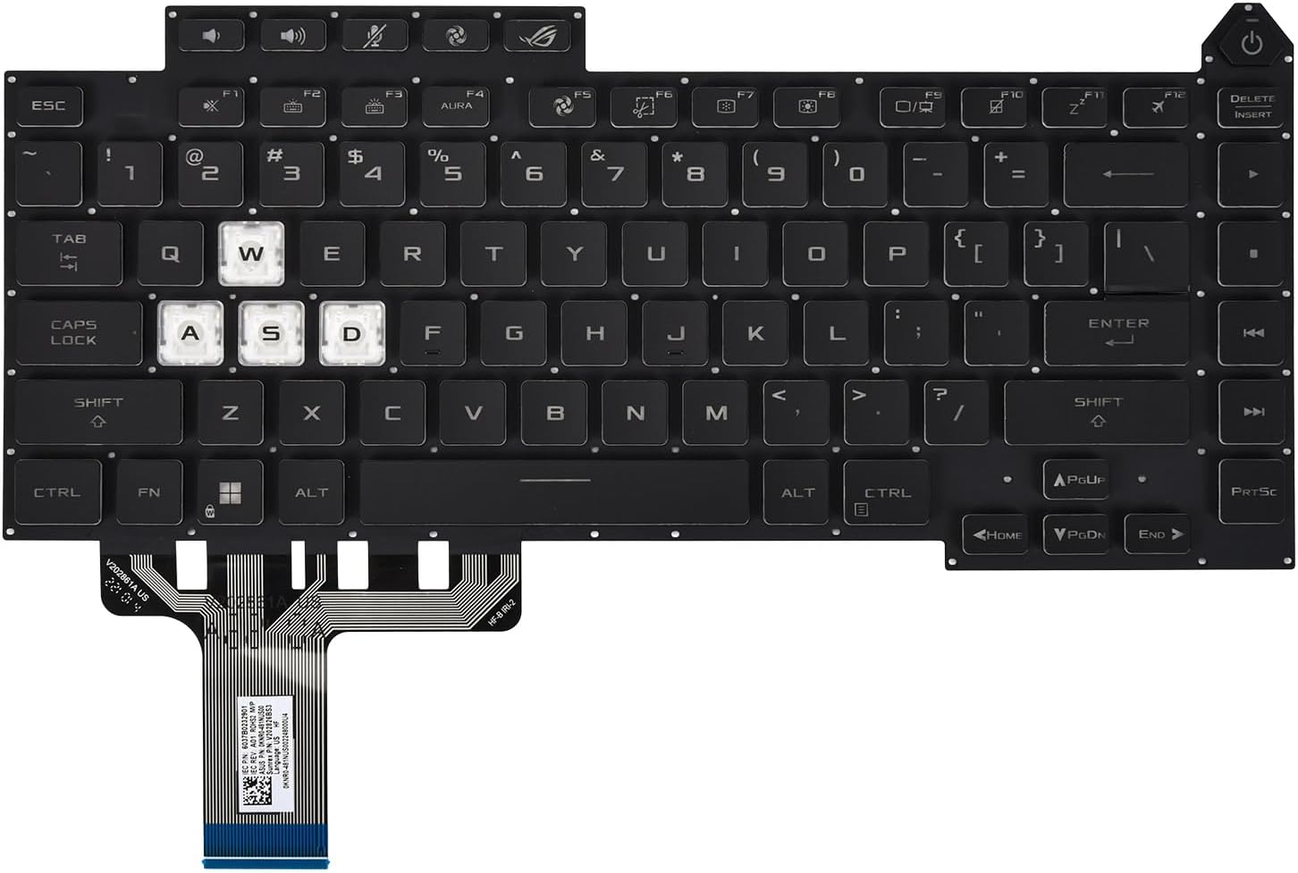Replacement Keyboard for ASUS ROG Strix G15 G513 G513Q G513QM G513QY G513QR G513QE G513RM G513RW G513IM G513IE Series Laptop with Colorful Backlight, ROG Strix G15 G513 Replacement Keyboard image number 3