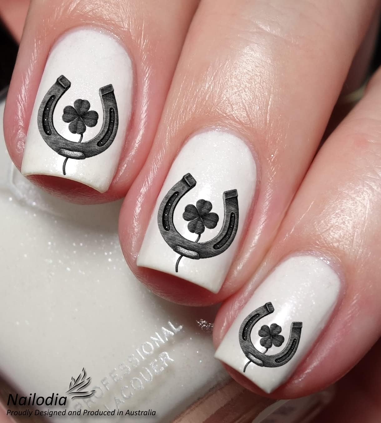 Lucky Horse Shoe Nail Art Decal Sticker image number 3
