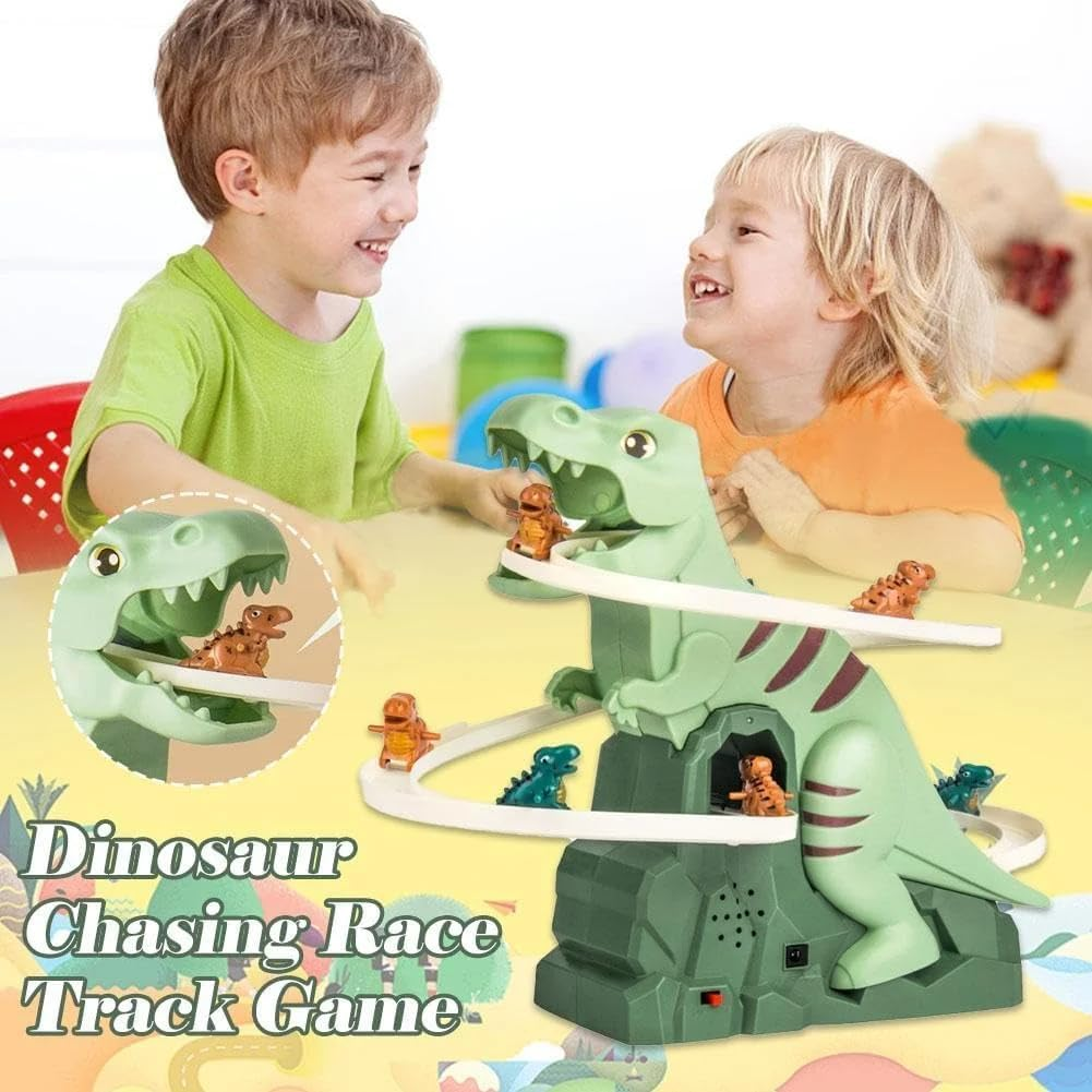 Dinosaur Roller Coaster Toy Electric Puzzle Walk Dino Chase Ramp Connect Racetrack Build Own Slide Indoor Climb Stair Musical Playset Fun Electronic Kid Toddler Child Boy Adventure Interactive Game image number 5