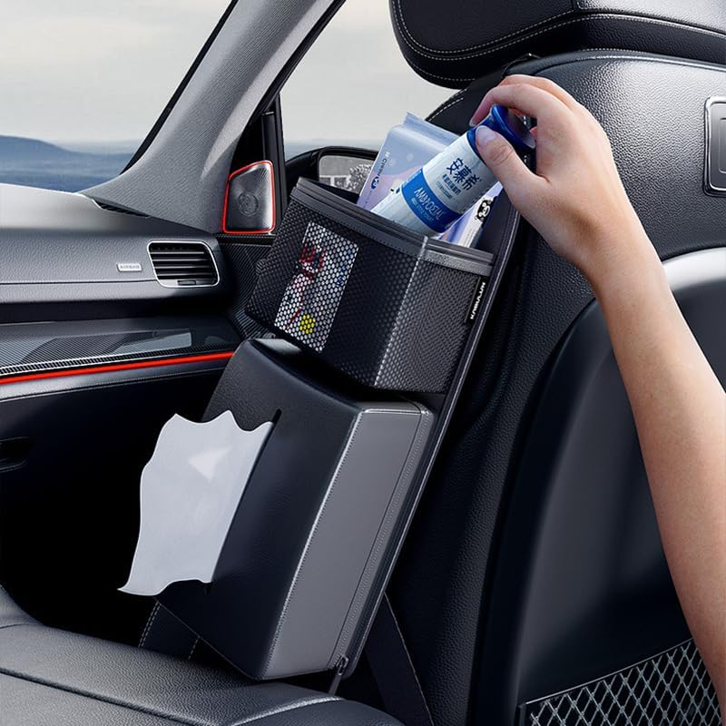 Car Seat Side Storage Bag, Universal Fit, Easy Installation, Black image number 1