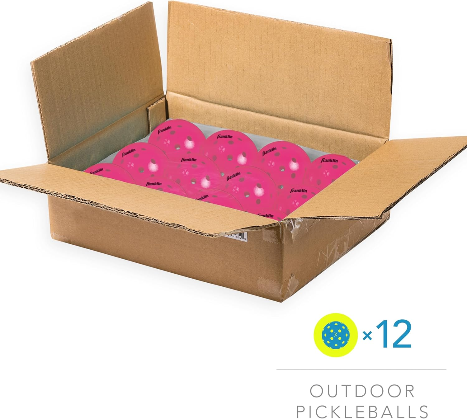 Franklin Sports Outdoor Pickleballs - X-40 Pickleball Balls USA (USAPA) Approved 12 Pack outside Pink US Open Ball image number 3