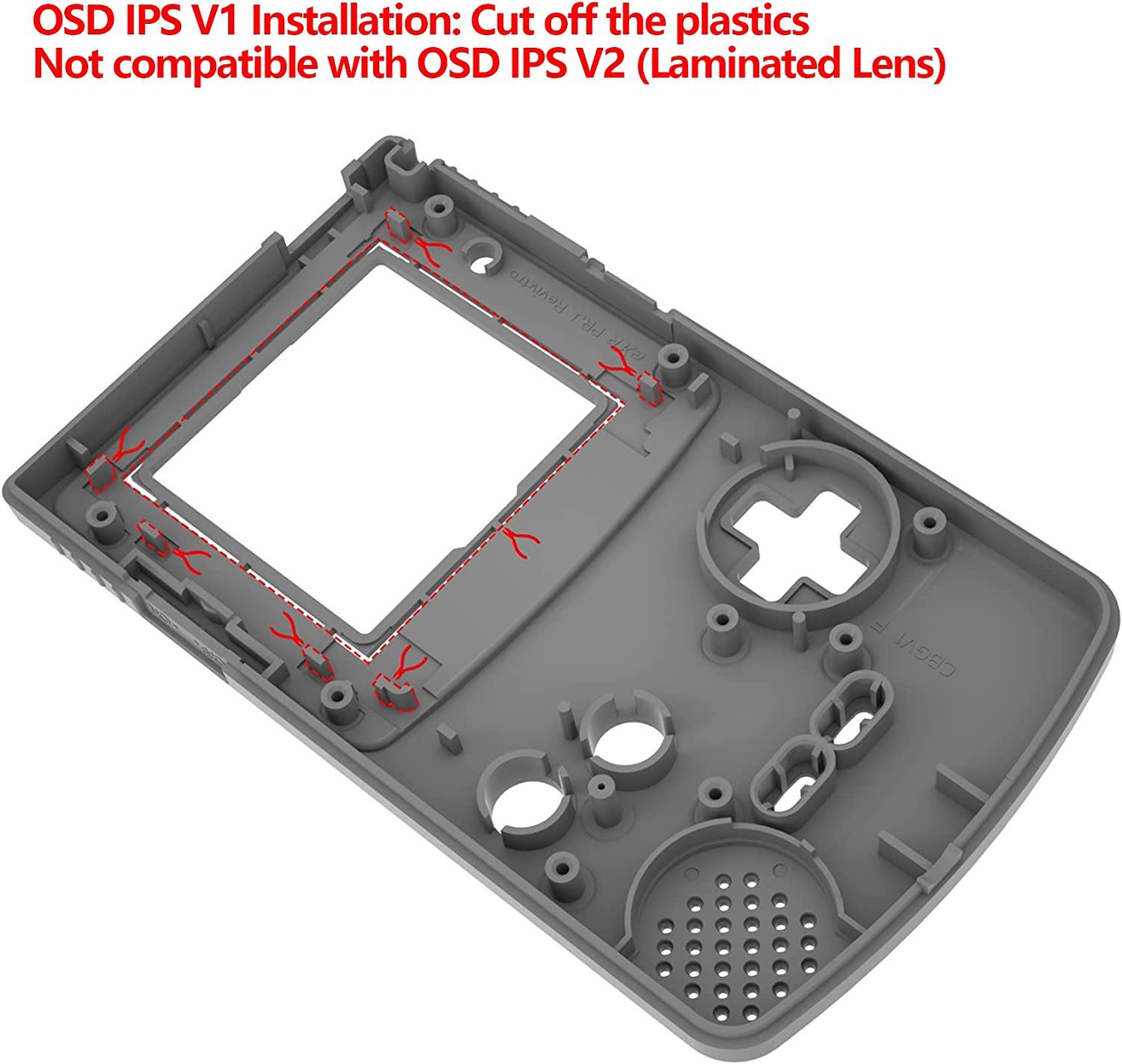 IPS Ready Upgraded Extremerate Clear Atomic Purple Replacement Shell Full Housing Cover Buttons for Gameboy Color &ndash; Fit for GBC OSD IPS & Regular IPS & Standard LCD &ndash; Console & IPS Screen NOT Included