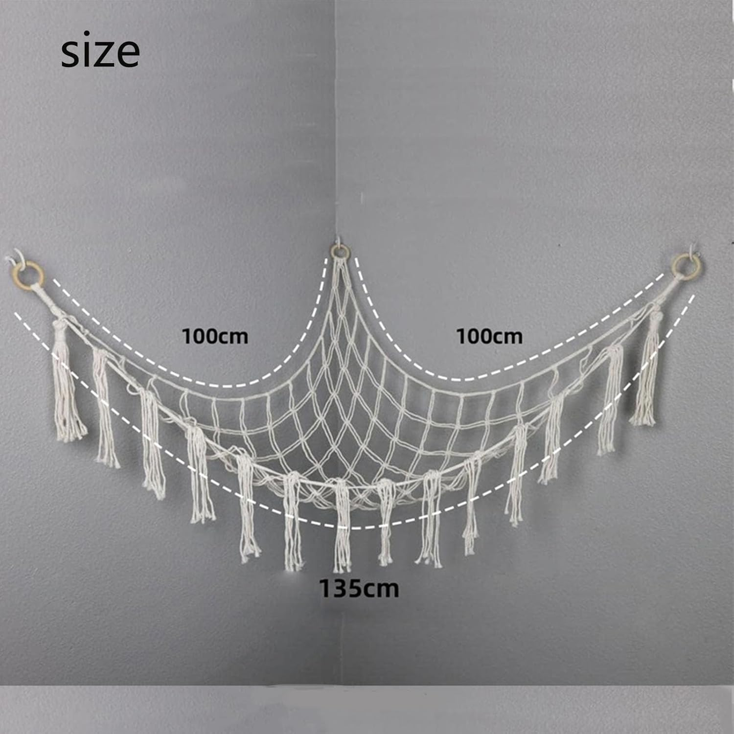 XUTONG 2 Pack Toy Hammock for Stuffed Animals,Extra Large Macrame Wall Hanging Organizer for Nursery,Soft Corner Hanging Netting image number 3