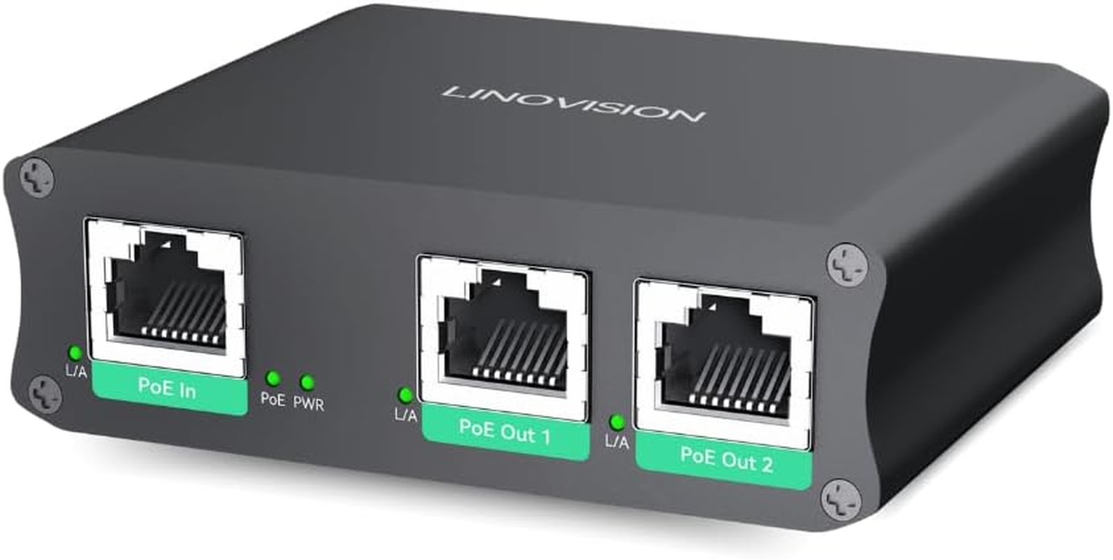 LINOVISION Industrial 2 Ports Gigabit Poe Extender, Passthrough and Split 30W POE to Two Poe Cameras or Wireless Aps, Poe Repeater or Booster to Extends Extra 330Ft image number 4