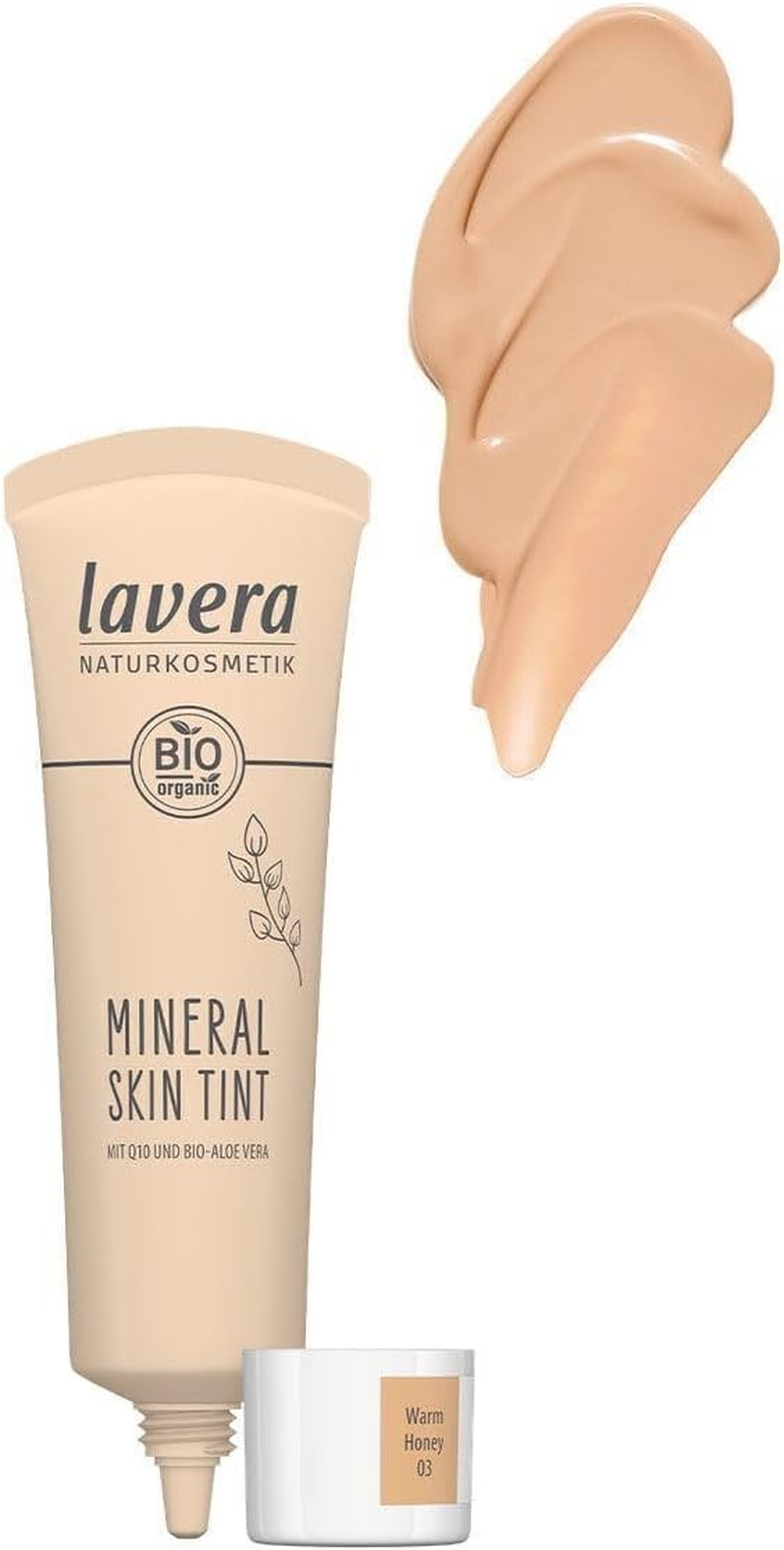 Lavera Mineral Skin Tint - Warm Honey 03 - Natural Cosmetics - with Organic Aloe Vera, Natural Q10 & Vitamin E - Vegan - Free from Silicones - Free from Mineral Oil - Low Coverage - 30 Ml