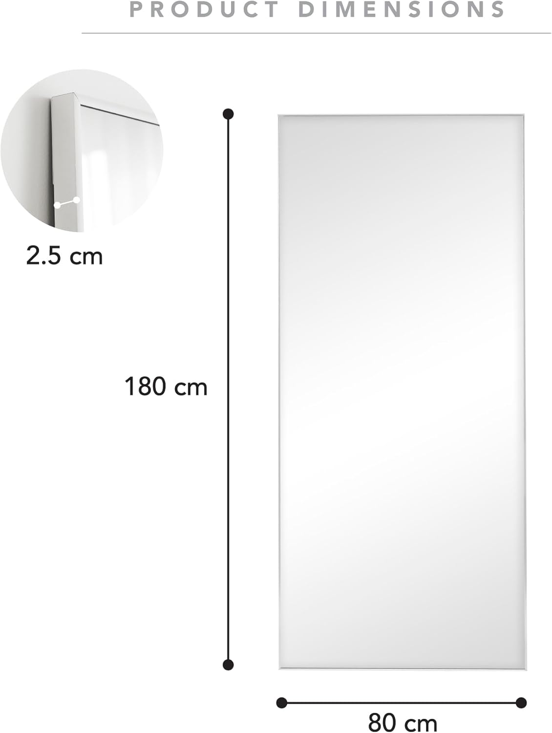 Cooper & Co. Elle 180Cm XL Rectangle Mirror White