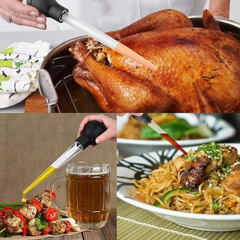 1Pclargeturkey Baster Meatinjector Syringewith Cleanbrush,Turkey Baster Pipette Turkey Baster Syringe Turkey Baster Pipetteturkeybaster Pipette Meat Baster Syringe Rubber Butter Baster Syringe image number 2