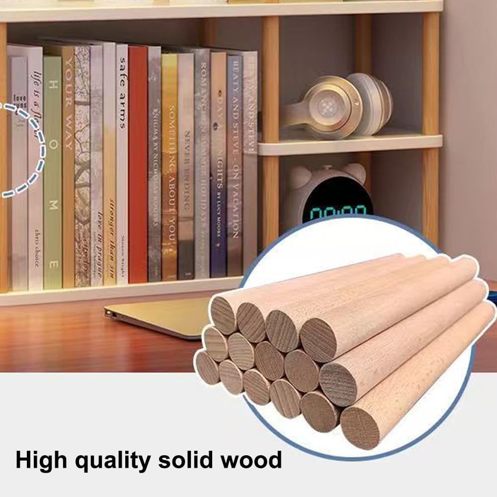 Hbluefat Desktop Organizer Shelf, Solid Wood Desk Bookshelf, Tabletop Small Bookcase, Multipurpose Display Storage Rack for Home Office (Wood)