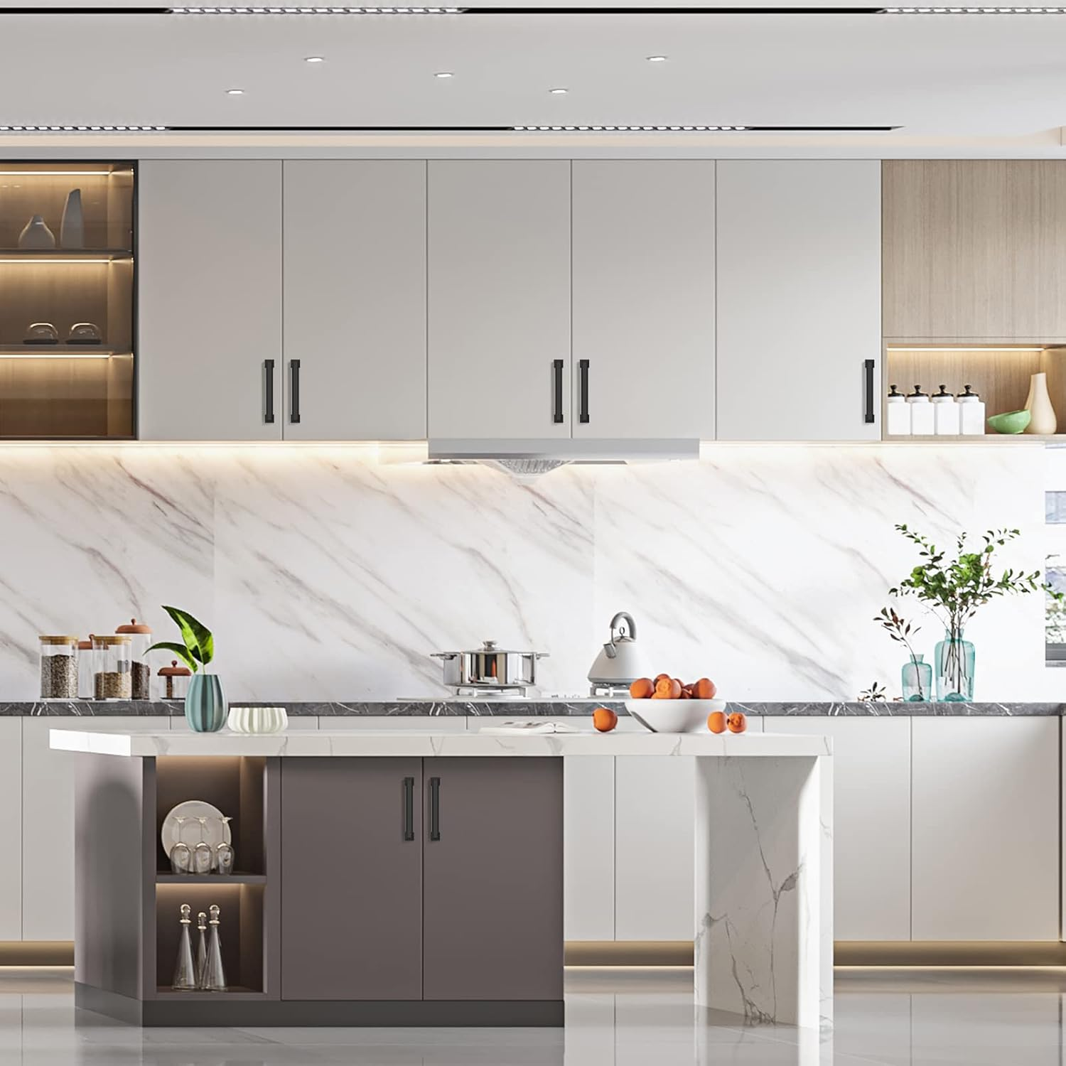 Asidrama 10 Pack 5 Inch(128Mm) Matte Black Kitchen Cabinet Handles Cabinet Pulls Kitchen Cabinet Hardware for Cupboard Drawer Pulls image number 4