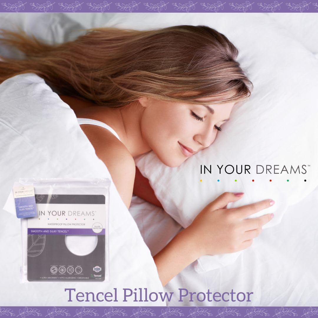 In Your Dreams Tencel Waterproof Pillow Protector, White image number 2