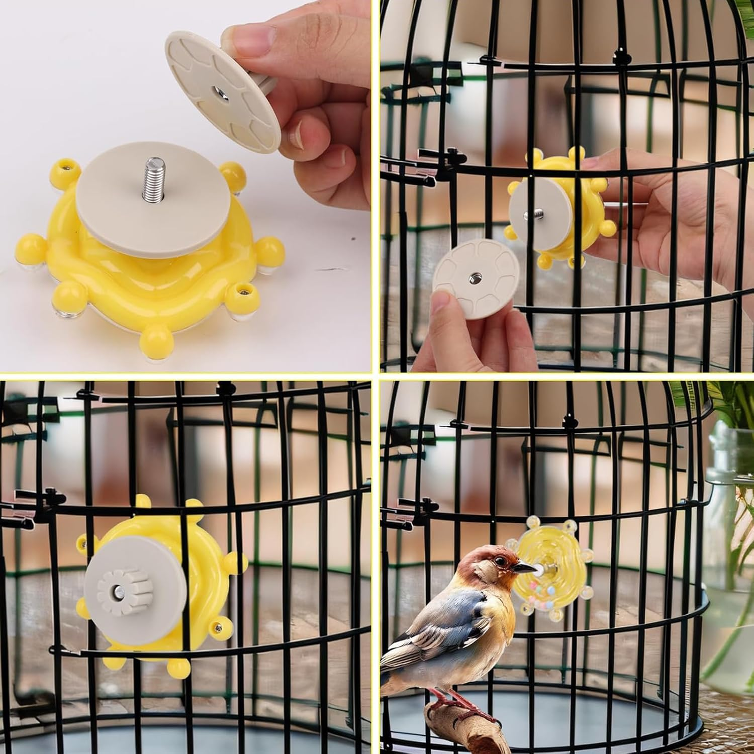 Parrot Spinner Toy, Bird Toys for Parakeets Bird Swivel Wheel Rotating Toys, Bird Spinner Interactive Parrot Toy image number 2