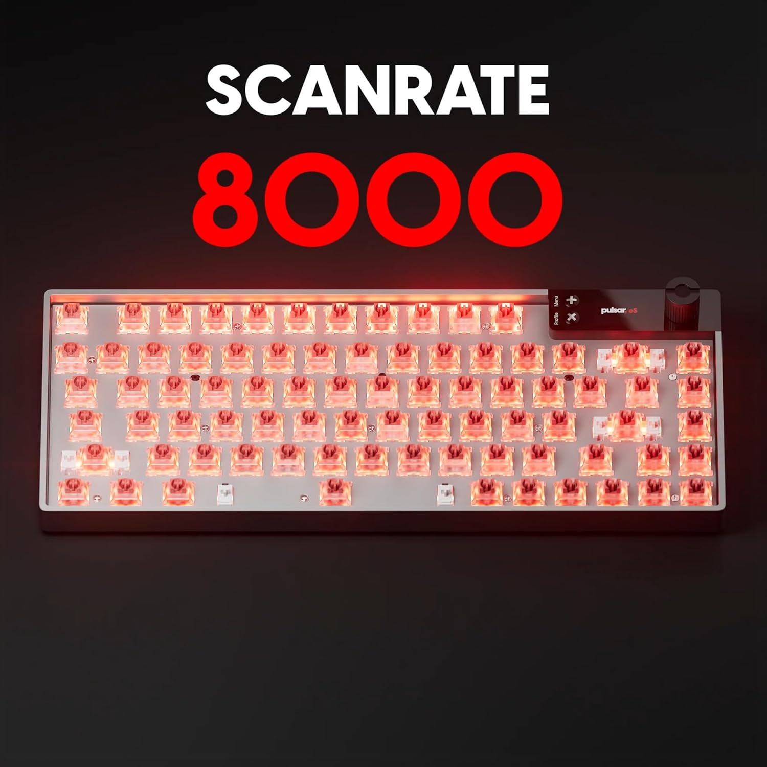 Pulsar Gaming Gears ES HE 70 Hall Effect Magnetic Gaming Keyboard, ANSI, English Layout, 79 Keys, Magnetic Switch, 8K Polling Rate